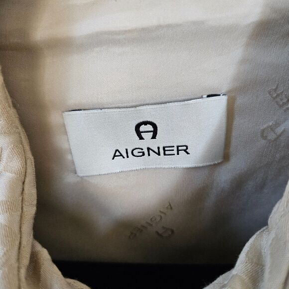 ETIENNE AIGNER Logo Cropped Trench Coat Size U.S. 4-6 - Picture 2 of 8